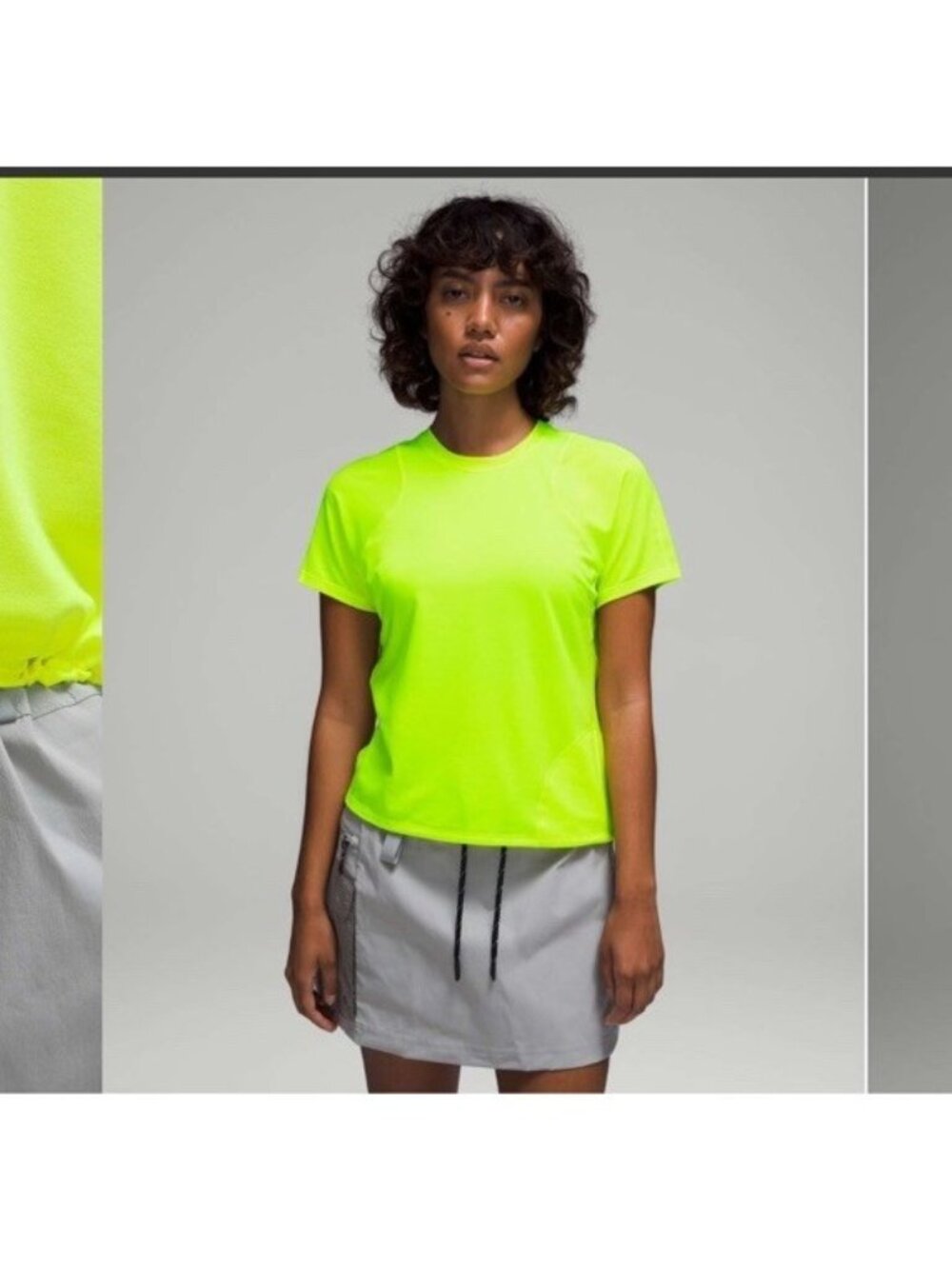LULULEMON LIGHTWEIGHT CINCH HEM HIKING T-SHIRT, HIGHLIGHT YELLOW 8